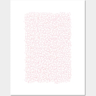 Pink and White Triangles Dizzy All-Over Pattern Posters and Art